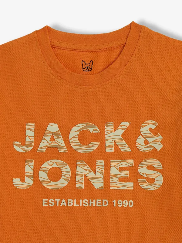 JACK & JONES cotton orange t-shirt