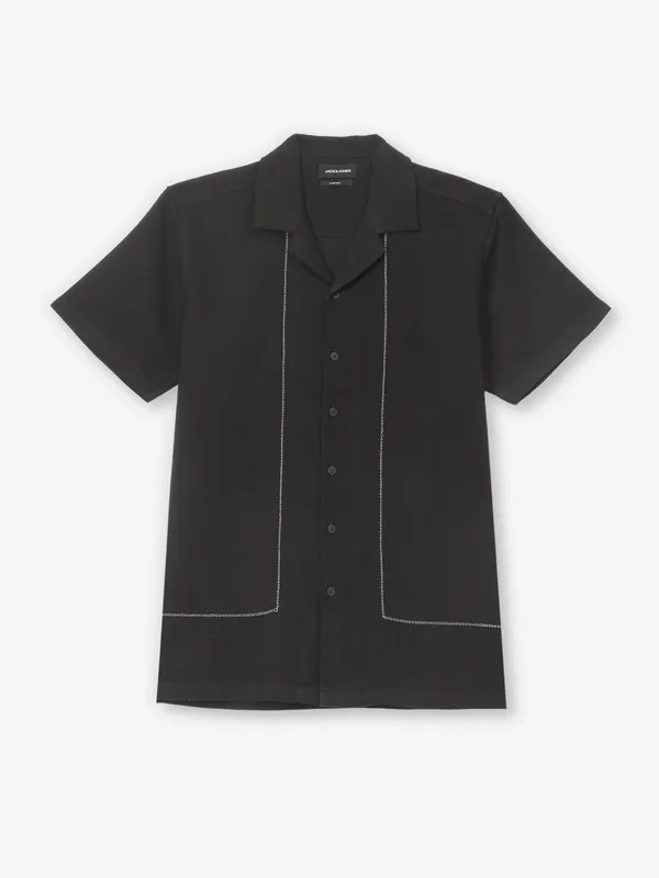 JACK & JONES dark green cotton casual shirt