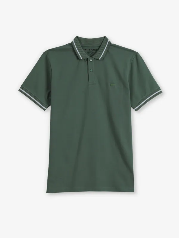 JACK & JONES green cotton t-shirt with stripe