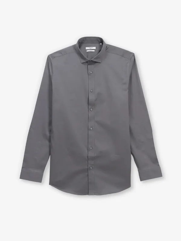 JACK & JONES grey linen plain shirt