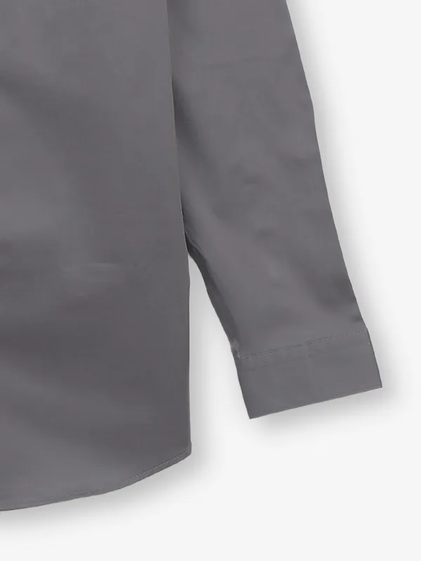 JACK & JONES grey linen plain shirt