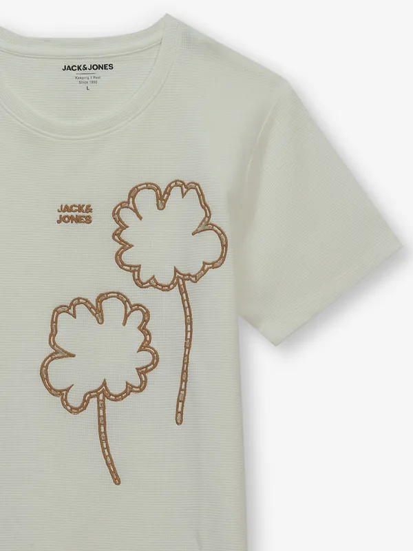 JACK & JONES knitted cream t-shirt