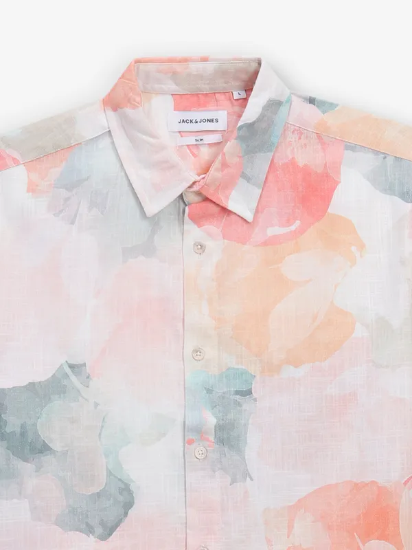 JACK & JONES multi color cotton printed shirt