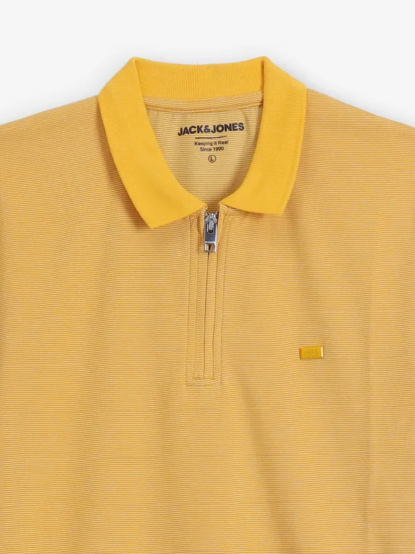 JACK & JONES mustard yellow stripe t-shirt