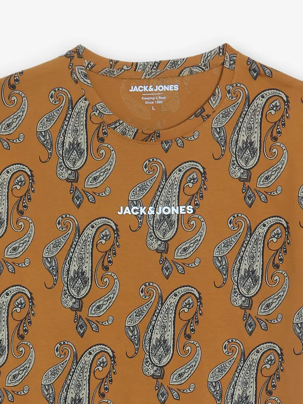 JACK & JONES mustard yellow t-shirt in cotton