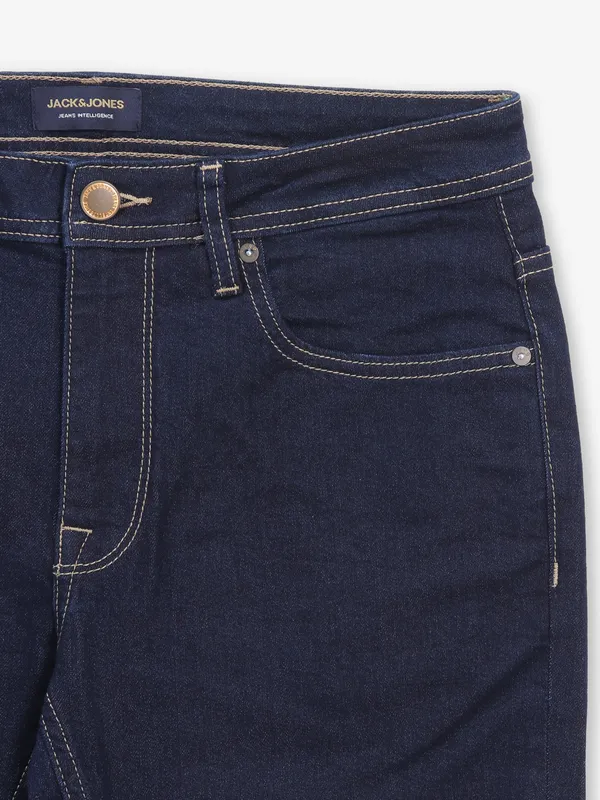 JACK & JONES navy solid denim jeans