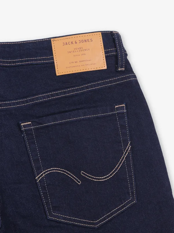JACK & JONES navy solid denim jeans