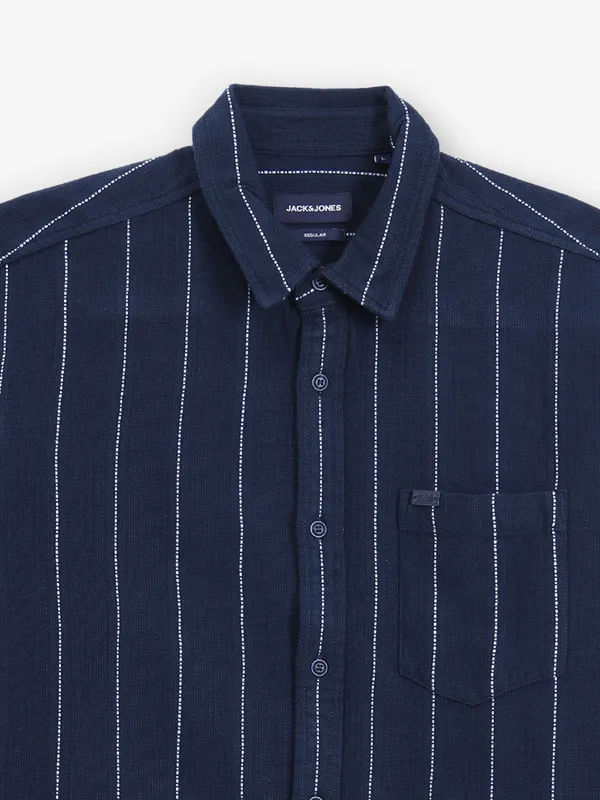 JACK & JONES navy stripe cotton shirt