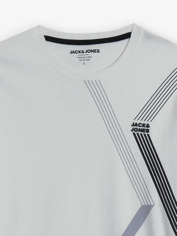 JACK & JONES off-white cotton t-shirt