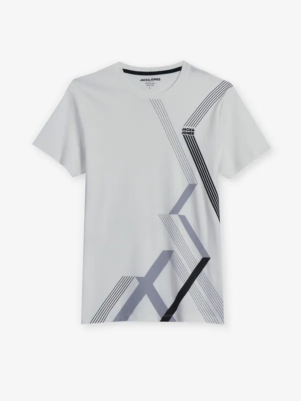 JACK & JONES off-white cotton t-shirt