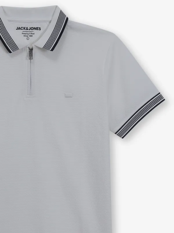 JACK & JONES grey plain cotton t-shirt