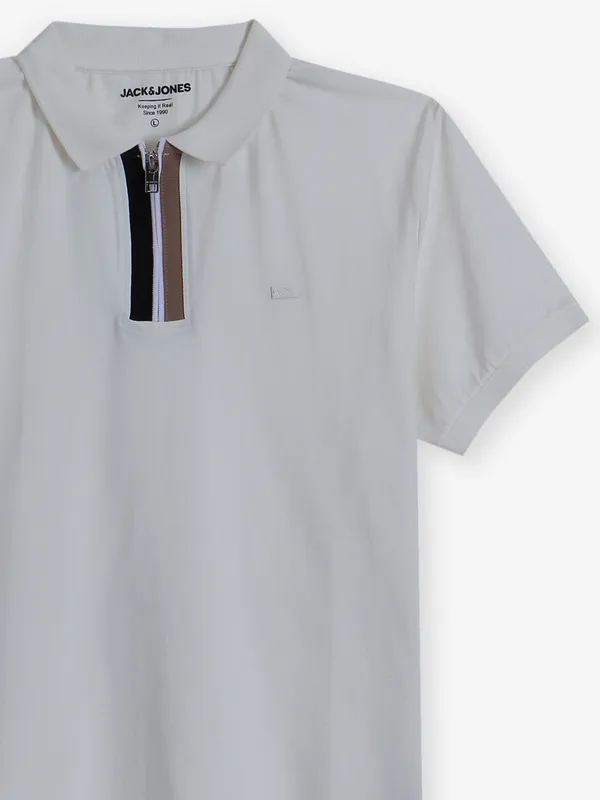 JACK & JONES off-white t-shirt in cotton