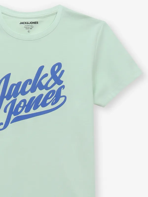 JACK & JONES pastel green cotton t-shirt