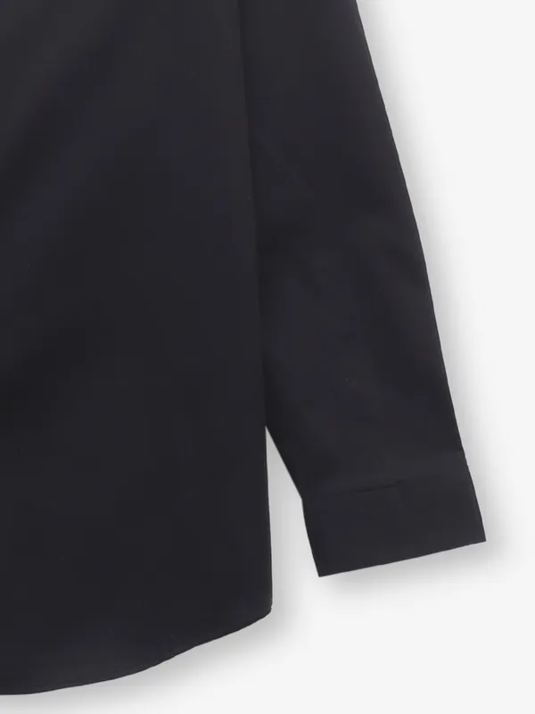 JACK & JONES plain black linen shirt