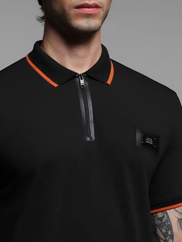 JACK & JONES plain cotton black t-shirt