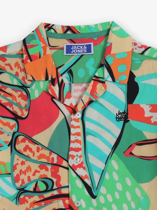 JACK & JONES printed green shirt for boys