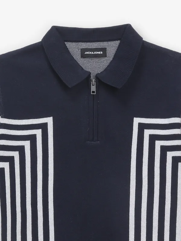 JACK & JONES printed navy cotton t-shirt