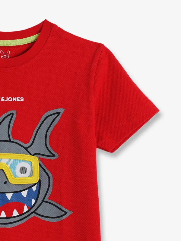 JACK & JONES printed red t-shirt