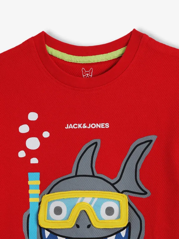 JACK & JONES printed red t-shirt
