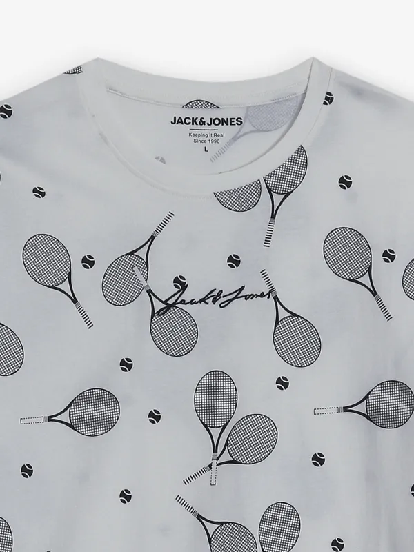 JACK & JONES printed white t-shirt in cotton