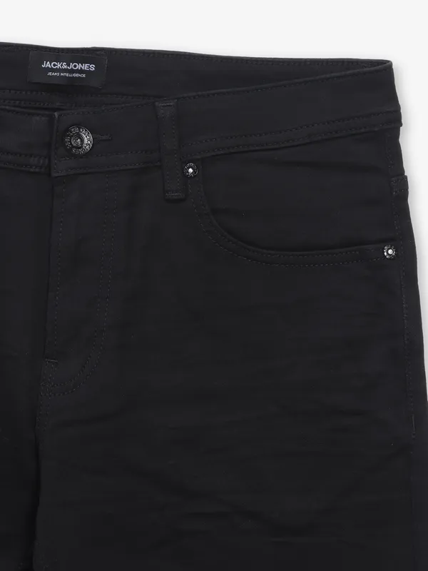 JACK & JONES solid black denim jeans