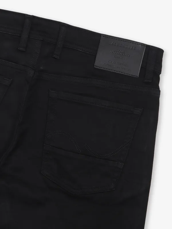 JACK & JONES solid black denim jeans