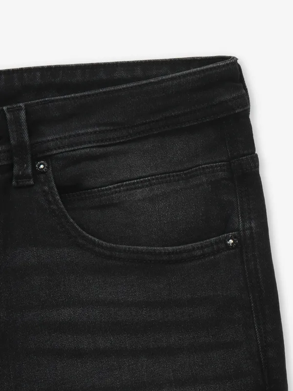 JACK & JONES washed charcoal black slim fit denim
