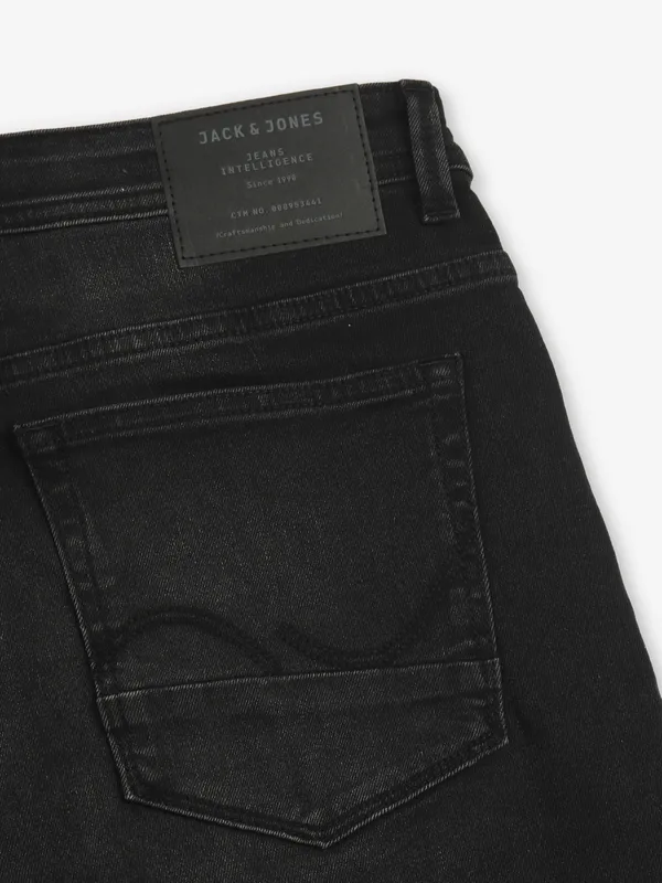 JACK & JONES washed charcoal black slim fit denim