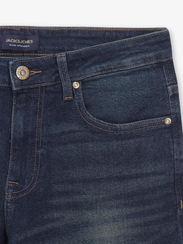 JACK & JONES washed dark blue jeans