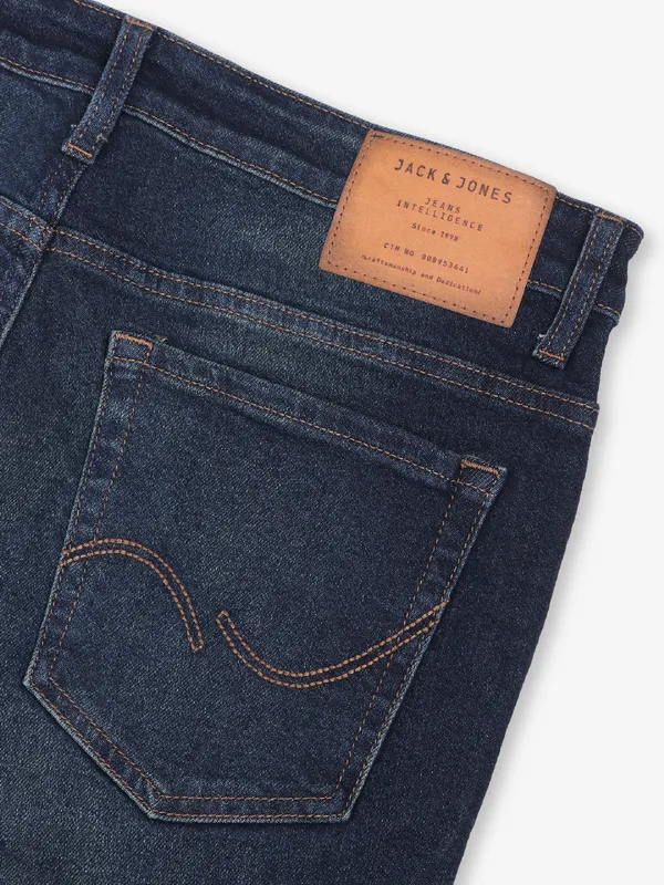 JACK & JONES washed dark blue jeans