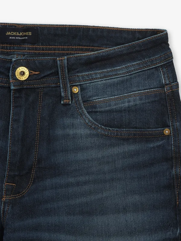JACK & JONES washed mid blue slim fit mens denim