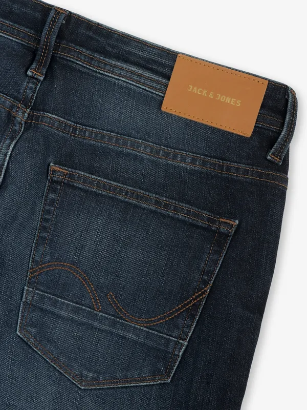 JACK & JONES washed mid blue slim fit mens denim