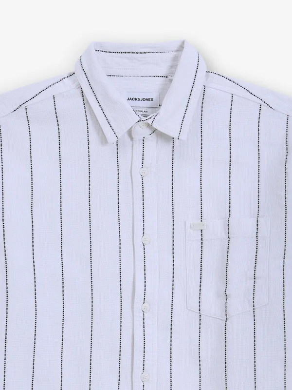 JACK & JONES white cotton stripe shirt