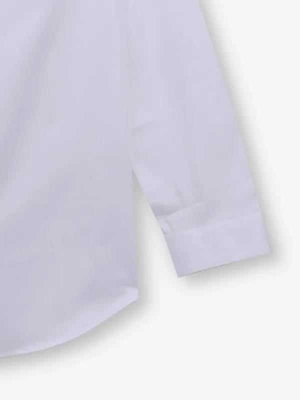 JACK & JONES white plain cotton silk shirt