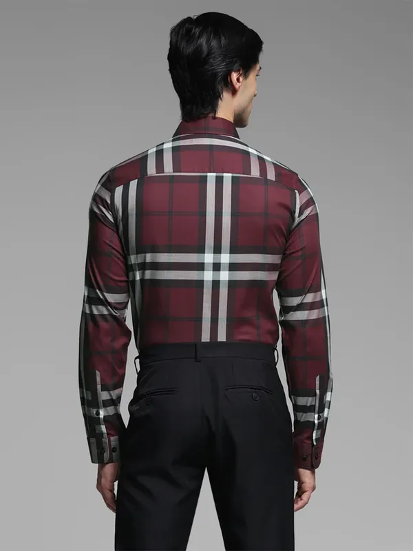 JACK & JONES wine checks cotton shirt
