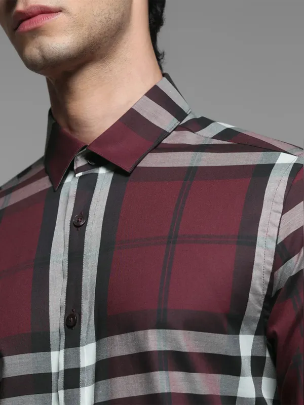 JACK & JONES wine checks cotton shirt
