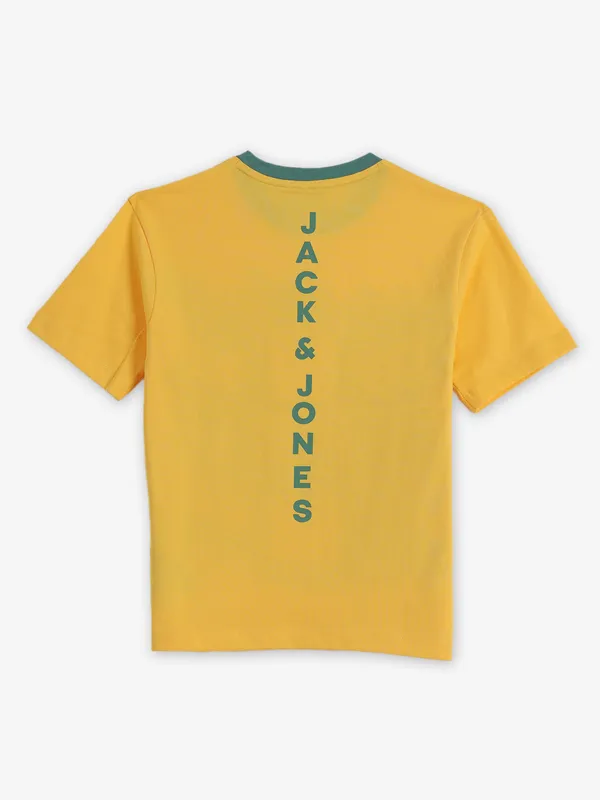 JACK & JONES yellow cotton t-shirt