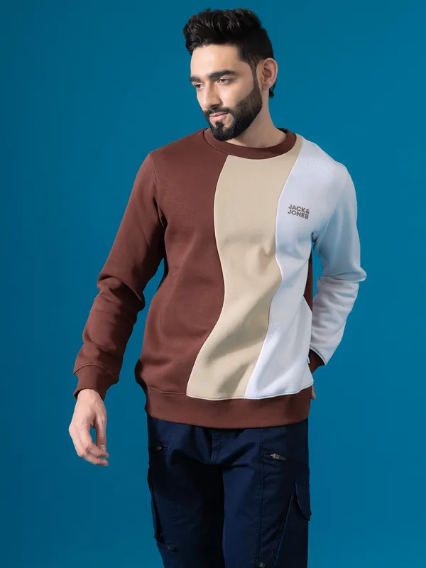 JACK AND JONES brown sweat shirt for men