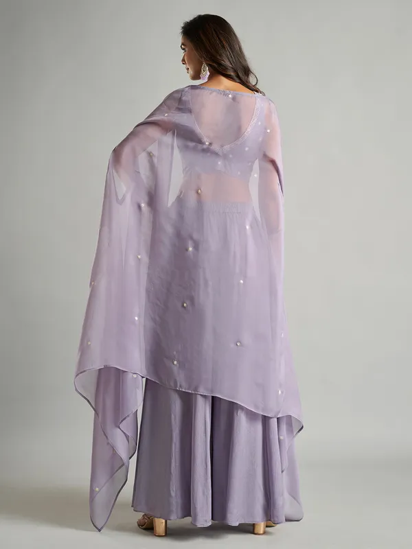 Jacket style lilac purple palazzo suit