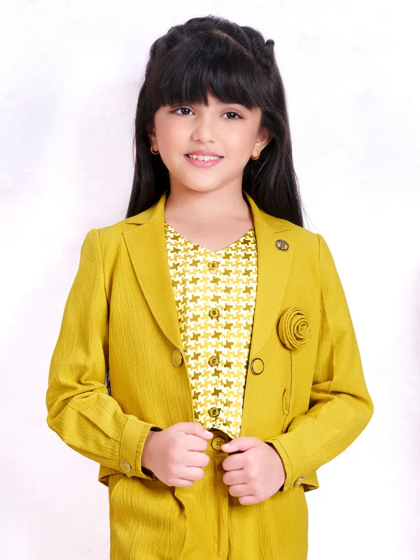 Jacket style mustard yellow co-ord set