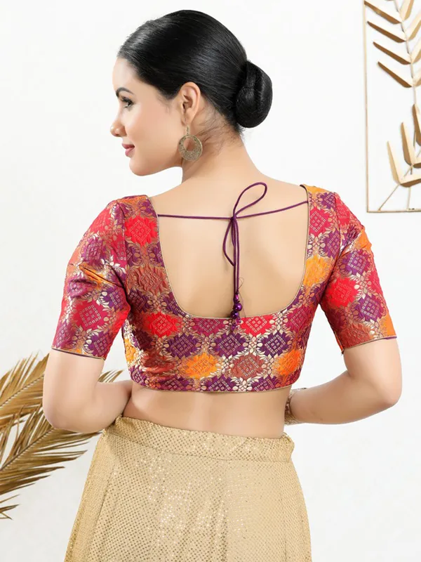 Jacquard multi color blouse