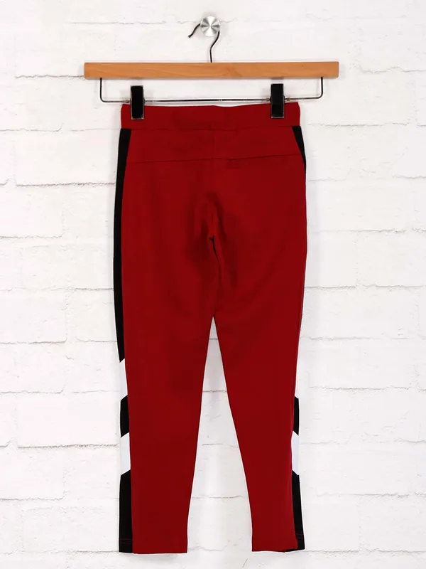 Jappkids casual wear solid maroon track pant