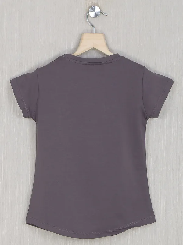 Just cloth casual top for girls in purple shade