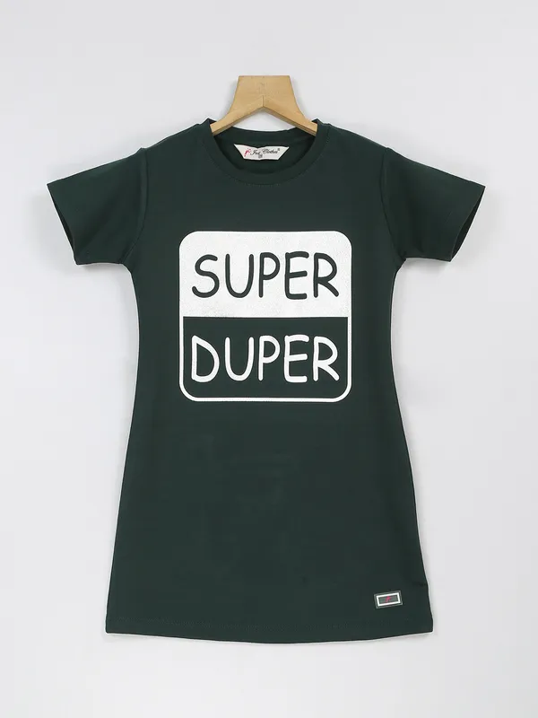 Just Clothes bottle green cotton printed dress