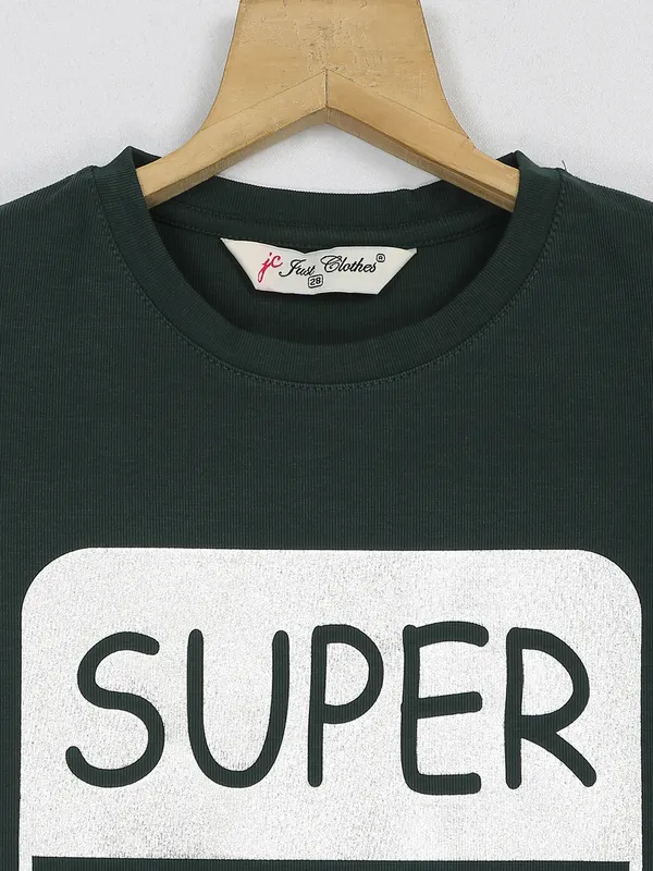 Just Clothes bottle green cotton printed dress