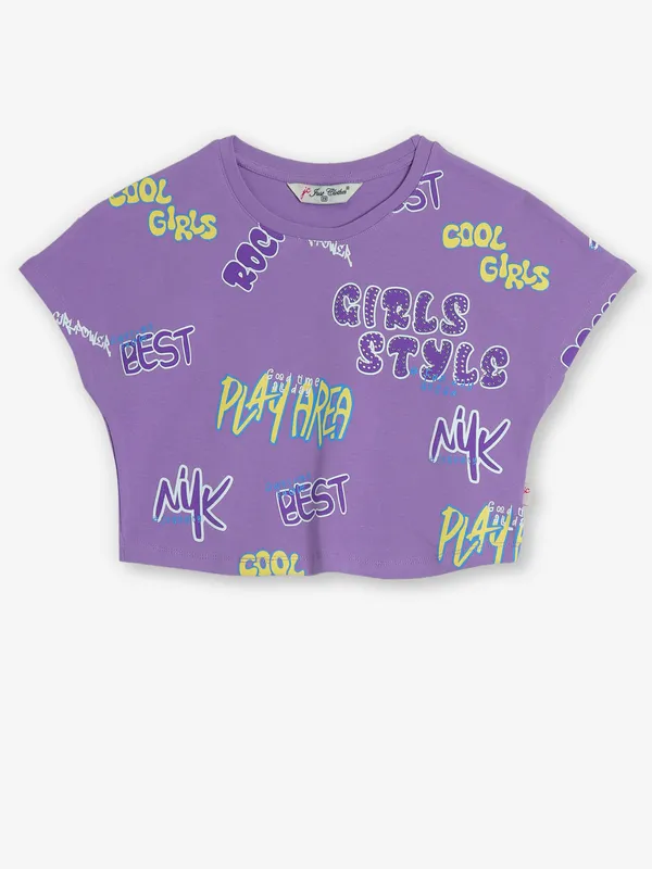 JUST CLOTHES cotton purple printed top