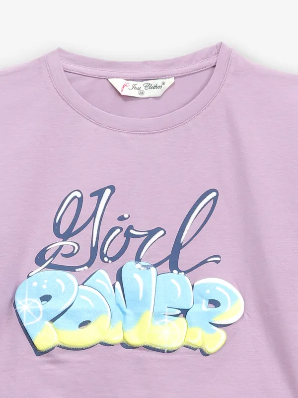 JUST CLOTHES lilac purple cotton crop top