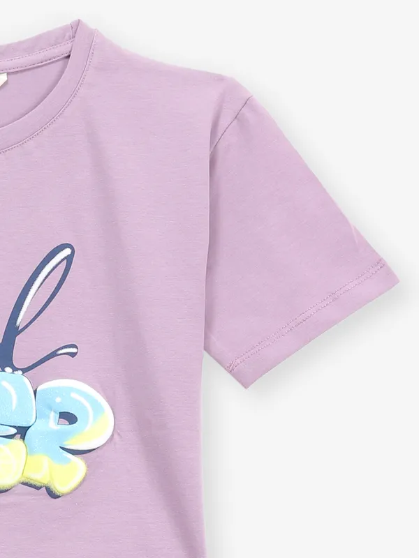 JUST CLOTHES lilac purple cotton crop top