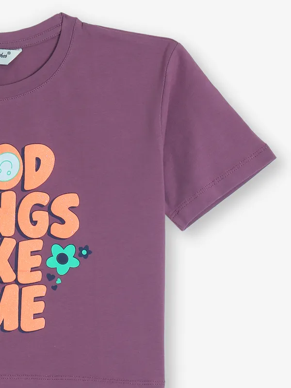 JUST CLOTHES mauve purple cotton t-shirt