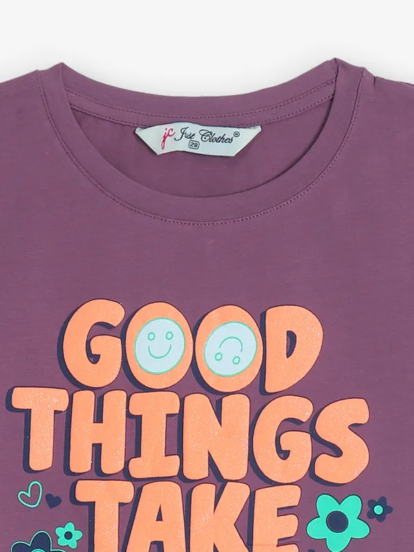 JUST CLOTHES mauve purple cotton t-shirt